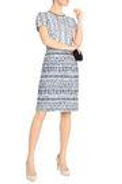 Shop Oscar De La Renta Woman Bouclé-tweed Dress White