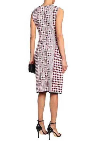 Shop Oscar De La Renta Jacquard-knit Virgin Wool Dress In White