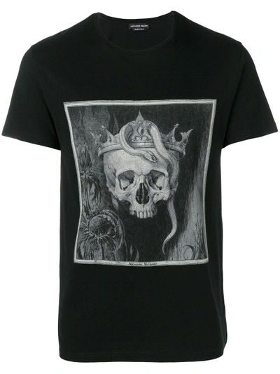 Shop Alexander Mcqueen Crowned Skull T-shirt