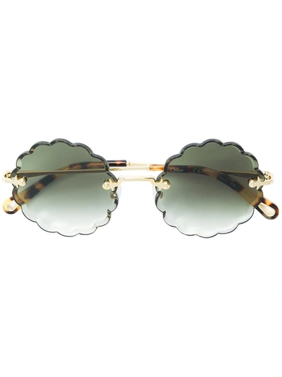 Shop Chloé Eyewear Rosie Petite Sunglasses - Metallic