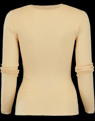 Shop Michael Kors Ribbed Cashmere Top In Nude