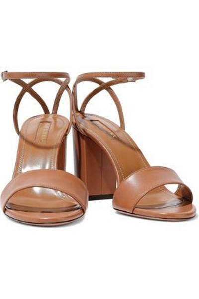 Shop Aquazzura Tahiti Leather Sandals In Light Brown