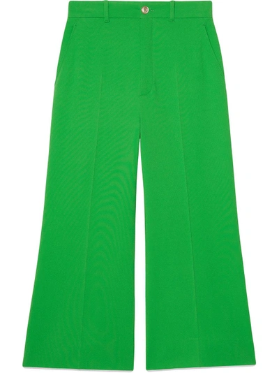 Shop Gucci Stretch Viscose Culotte Pants - Green