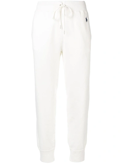Shop Polo Ralph Lauren Logo Embroidered Sweatpants - White