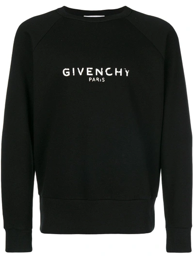 Shop Givenchy Blurred Logo Sweatshirt In Black