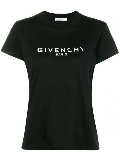Shop Givenchy Blurred Logo T-shirt In Black