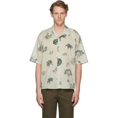 Shop Norse Projects Off-white And Green Carsten Print Shirt In Kit White