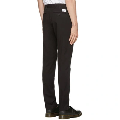 Shop Norse Projects Black Stretch Twill Aros Slim Trousers