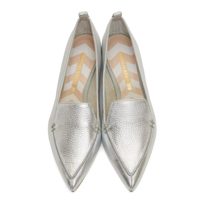 Shop Nicholas Kirkwood Silver Leather Beya Loafers