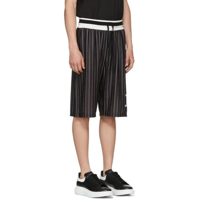 Shop Dolce & Gabbana Dolce And Gabbana Black And White Striped Dg Basketball Shorts In Hnhbw Black
