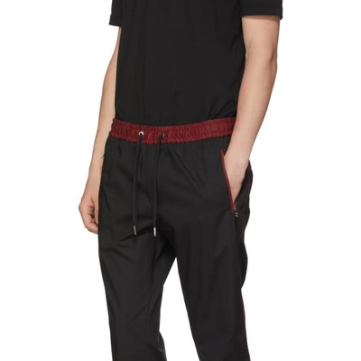 Shop Dolce & Gabbana Dolce And Gabbana Black And Red Stripe Cuff Trousers In N0000 Blk
