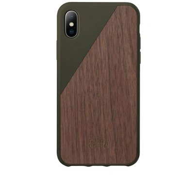 Shop Native Union Wood Edition Clic Iphone X Case In Green