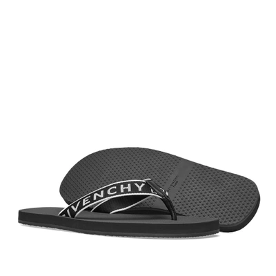 Shop Givenchy Logo Flip Flops In Black