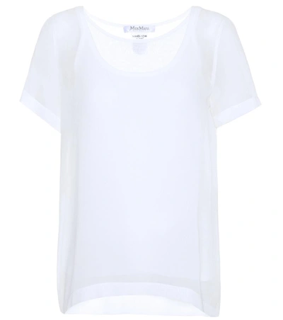 Shop Max Mara Domino Silk Top In White