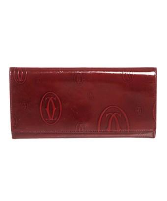 cartier red leather wallet