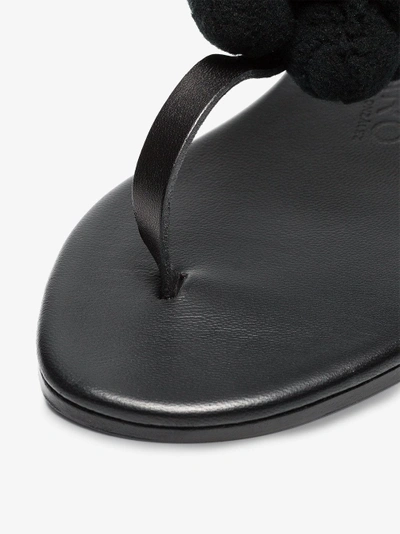 Shop Álvaro González Álvaro Black Arjan Pom Pom Leather Sandals