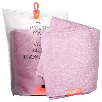 Shop Aquis Lisse Luxe Hair Towel Desert Rose 19 X 42 In/ 50 X 107 Cm