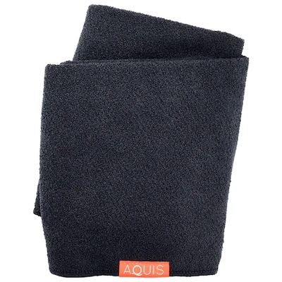Shop Aquis Lisse Luxe Hair Towel Stormy Sky 19 X 42 In/ 50 X 107 Cm