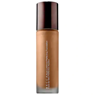 Shop Becca Aqua Luminous Perfecting Foundation Dark Golden 1 oz/ 30 ml