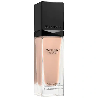 Shop Givenchy Matissime Velvet Radiant Mattifying Fluid Foundation Spf 20 N02 Mat Shell 1 oz/ 30 ml