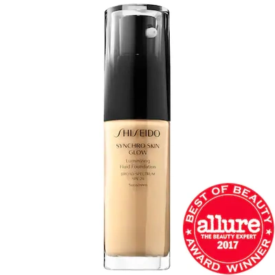 Shop Shiseido Synchro Skin Glow Luminizing Fluid Foundation Broad Spectrum Spf 20 Golden 4 1 oz/ 30 ml