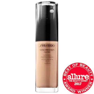 Shop Shiseido Synchro Skin Glow Luminizing Fluid Foundation Broad Spectrum Spf 20 Rose 5 1 oz/ 30 ml