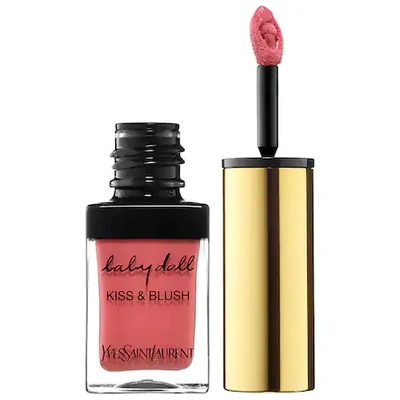 Shop Saint Laurent Baby Doll Kiss & Blush Lips & Cheeks 08 Pink Hedoniste 0.33 oz/ 10 ml