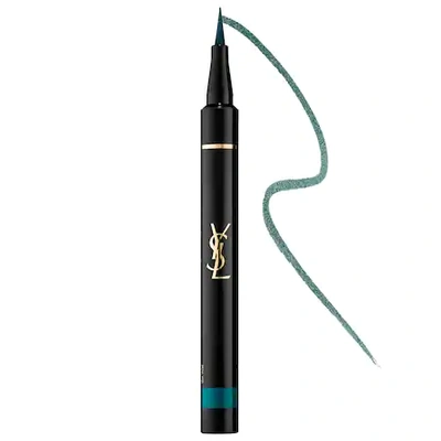 Shop Saint Laurent Eyeliner Effet Faux Cils Shocking - Bold Felt-tip Eyeliner Pen Deep Green 4
