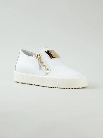 Shop Giuseppe Zanotti Side Zip Fastening Sneakers