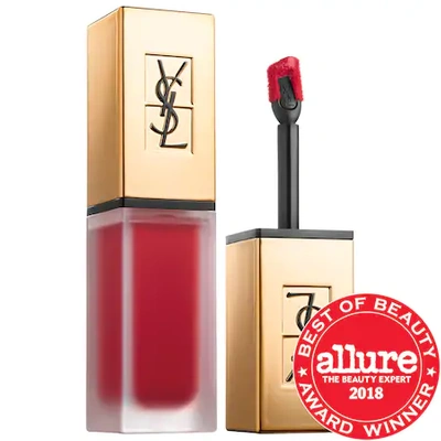 Shop Saint Laurent Tatouage Couture Liquid Matte Lip Stain 10 Carmine Statement .20 oz/ 6 ml