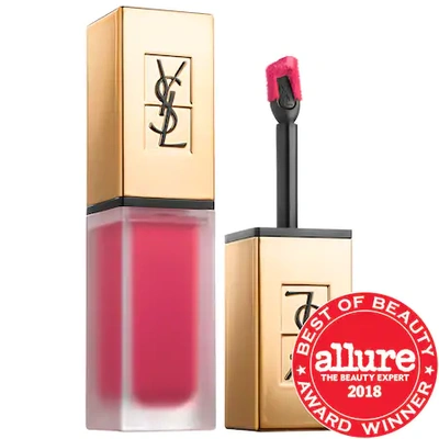 Shop Saint Laurent Tatouage Couture Liquid Matte Lip Stain 20 Pink Squad .20 oz/ 6 ml