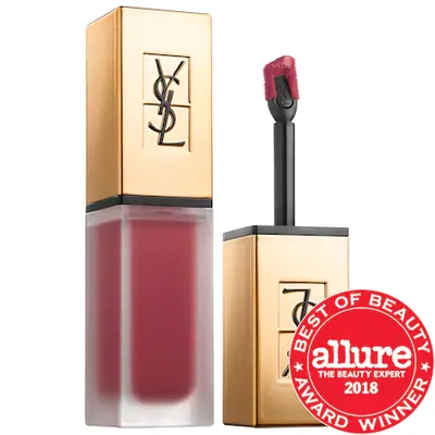 Shop Saint Laurent Tatouage Couture Liquid Matte Lip Stain 5 Rosewood Gang .20 oz/ 6 ml