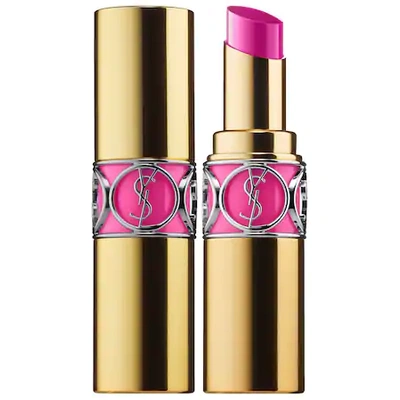 Shop Saint Laurent Rouge Volupte Shine Lipstick Balm 50 Fuchsia Stiletto 0.15 oz/ 4 ml