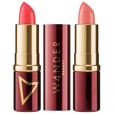 Shop Wander Beauty Wanderout Dual Lipsticks Nikki Beach (watermelon)/ Bb (soft Rose) 0.14 oz/ 4.08 G