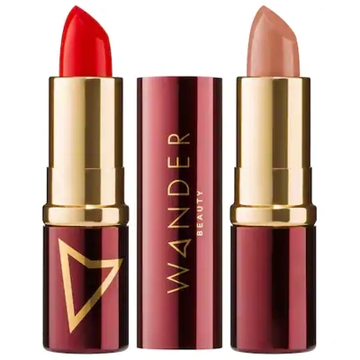 Shop Wander Beauty Wanderout Dual Lipsticks Gno (classic Red)/ Date Night (light Nude Beige) 0.14 oz/ 4.08 G