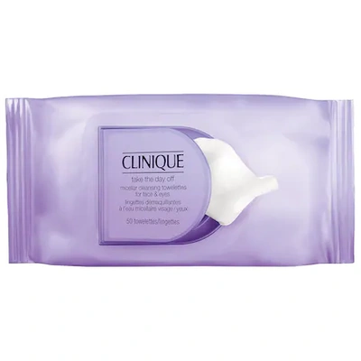 Clinique Take The Day Off Micellar Cleansing Towelettes For Face & Eyes Makeup Remover, 50 Towelettes
