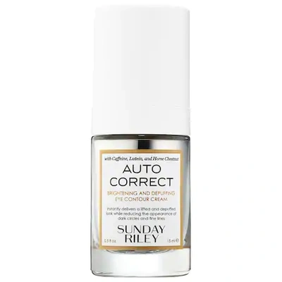 Shop Sunday Riley Auto Correct Brightening + Depuffing Eye Cream For Dark Circles 0.5 oz/ 15 ml