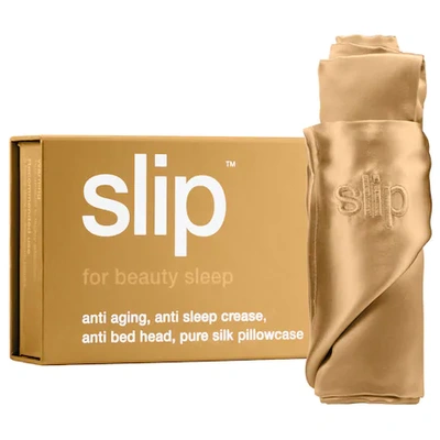 Shop Slip Silk Pillowcase - Standard/queen Gold