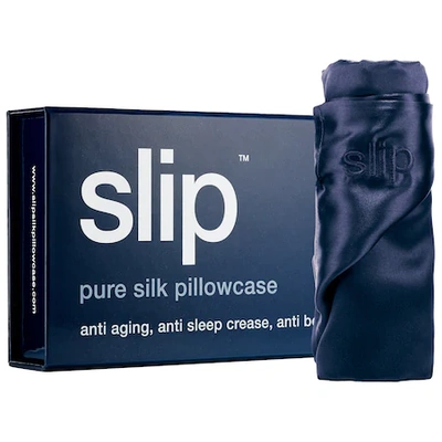 Shop Slip Silk Pillowcase - Standard/queen Navy