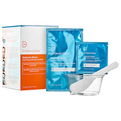 Shop Dr Dennis Gross Skincare Hyaluronic Marine Hydrating Modeling Mask 4 Treatments