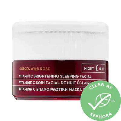 Shop Korres Wild Rose + Vitamin C Advanced Brightening Sleeping Facial 1.35 oz/ 40 ml
