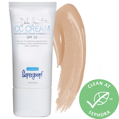 Shop Supergoop ! Cc Cream Daily Correct Broad Spectrum Spf 35 Sunscreen Light To Medium 1.6 oz/ 47 ml