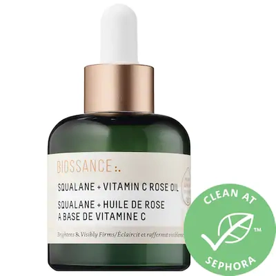 Shop Biossance Squalane + Vitamin C Rose Oil Original 1 oz/ 30 ml