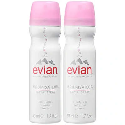 Shop Evian Brumisateur® Natural Mineral Water Facial Spray Travel Duo 2 X 1.7 oz/ 50.28 ml