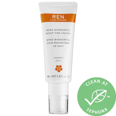 Shop Ren Clean Skincare Wake Wonderful Night-time Facial 1.3 oz/ 40 ml