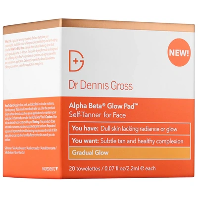 Shop Dr Dennis Gross Skincare Alpha Beta® Gradual Glow Pad Self-tanner For Face 20 Towelettes - 0.07 oz/ 2 ml Each
