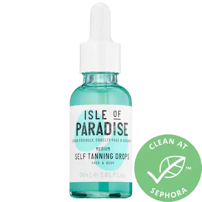 Shop Isle Of Paradise Self Tanning Natural Glow Face Drops Medium 1.01 oz/ 30 ml