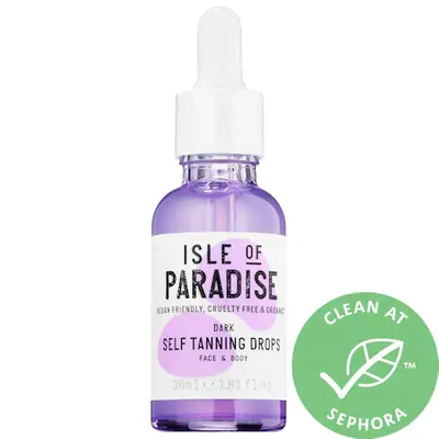 Shop Isle Of Paradise Self Tanning Natural Glow Face Drops Dark 1.01 oz/ 30 ml