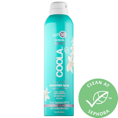 Shop Coola Sport Continuous Spray Spf 50 - Unscented 8 oz/ 236 ml