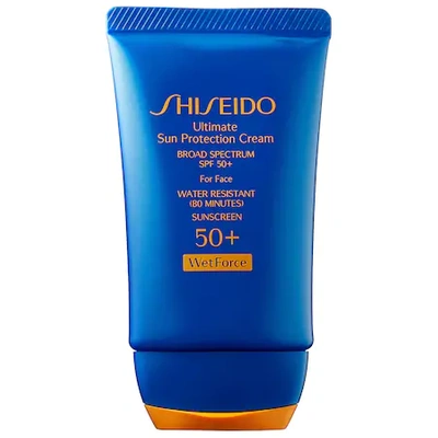 Shop Shiseido Ultimate Sun Protection Cream Wetforce Broad Spectrum Face Sunscreen Spf 50+ 1.7 oz/ 50 ml